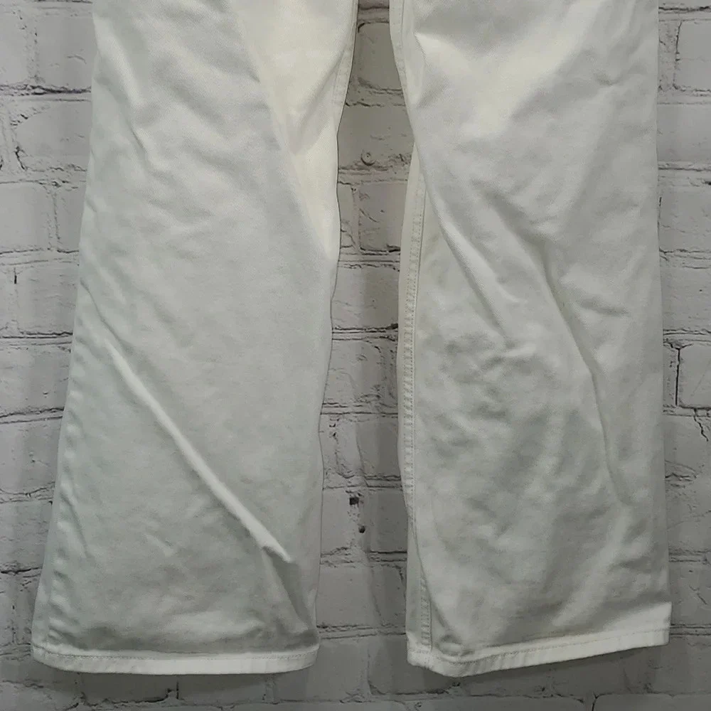 BDG Urban Outfitters High Rise Pleated White Jeans Relaxed Straight-Leg Size 24 - Picture 9 of 16